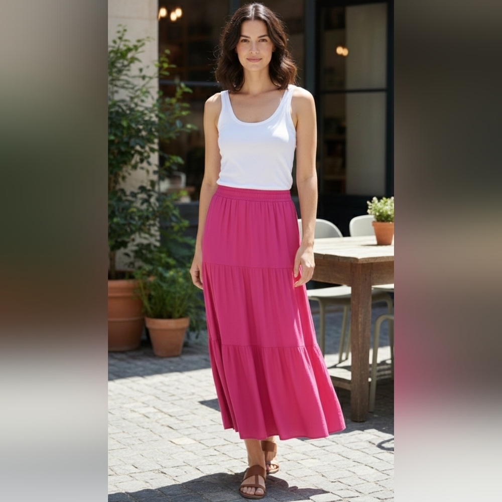 {ee:some} Women's Pink Elastic Waist Maxi skirt- Size Medium